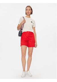 TOMMY HILFIGER - Tommy Hilfiger Szorty materiałowe WW0WW41769 Czerwony Regular Fit. Kolor: czerwony. Materiał: bawełna, lyocell #5