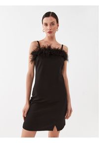 TwinSet - TWINSET Sukienka koktajlowa 232TP2490 Czarny Slim Fit. Kolor: czarny. Materiał: wiskoza. Styl: wizytowy #1