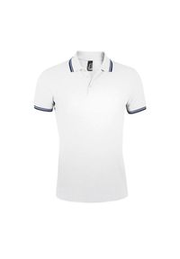 SOL'S - Męska Koszulka Polo Pasadena. Typ kołnierza: polo. Kolor: niebieski, wielokolorowy, biały #1
