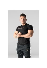 DEADLIFT - T-shirt męski slim fit na siłownię Deadlift METALLIC. Kolor: czarny. Sport: fitness #1