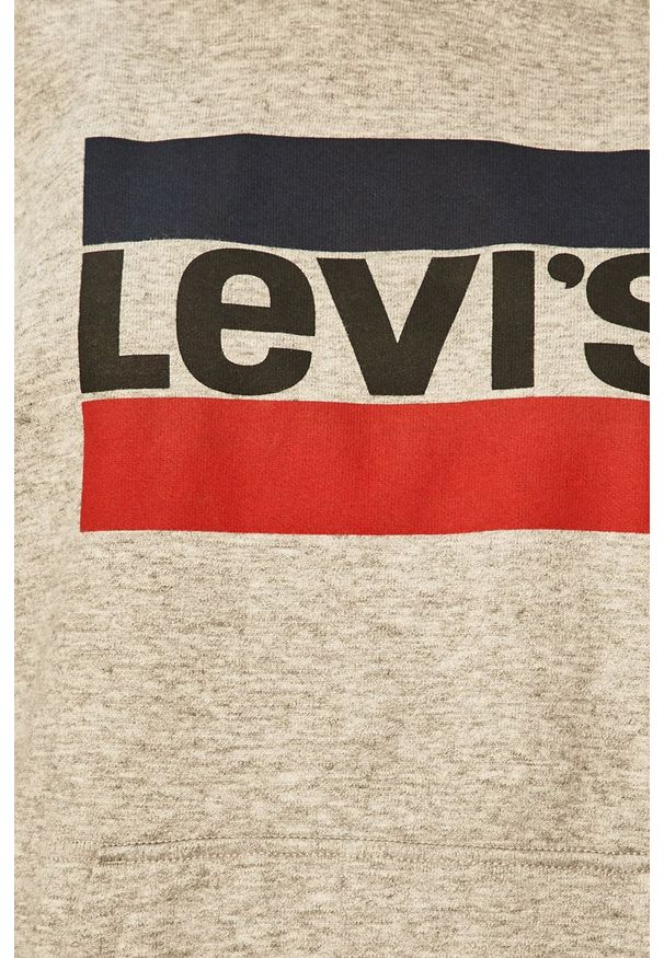 Levi's® - Levi's - Bluza. Okazja: na spotkanie biznesowe. Kolor: szary. Materiał: dzianina. Długość rękawa: raglanowy rękaw. Wzór: nadruk. Styl: biznesowy