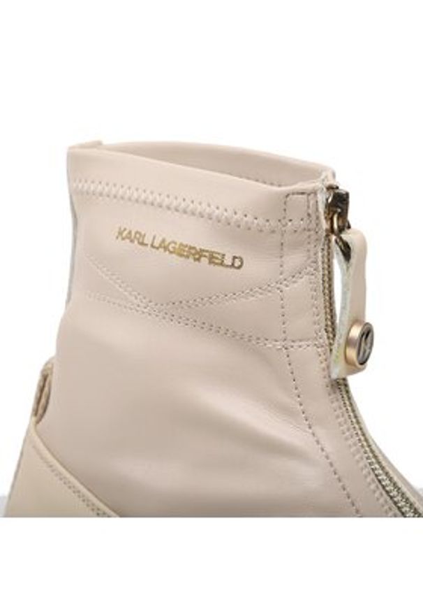 Karl Lagerfeld - KARL LAGERFELD Botki KL43260 Beżowy. Kolor: beżowy. Materiał: skóra
