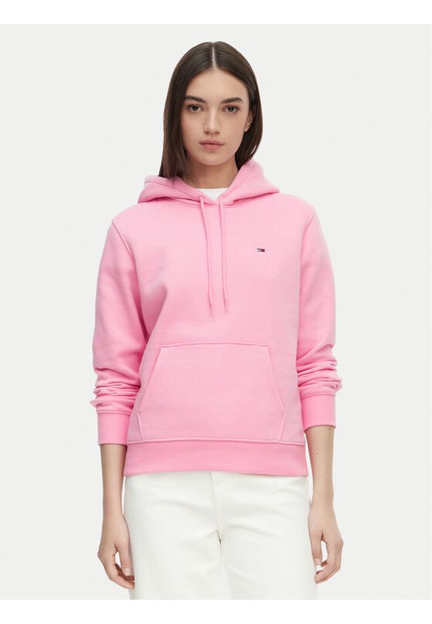 Tommy Jeans Bluza Flag DW0DW19958 Różowy jasny Regular Fit. Kolor: różowy. Materiał: bawełna