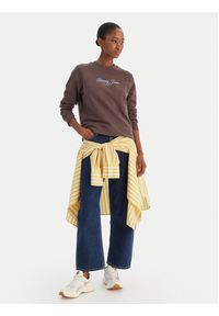 Tommy Jeans Bluza Essential DW0DW21922 Brązowy Regular Fit. Kolor: brązowy. Materiał: bawełna #3