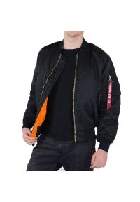 Kurtka Alpha Industries Ma-1 100101-03 - czarna. Kolor: czarny. Materiał: nylon. Wzór: moro. Sezon: lato. Styl: militarny #1