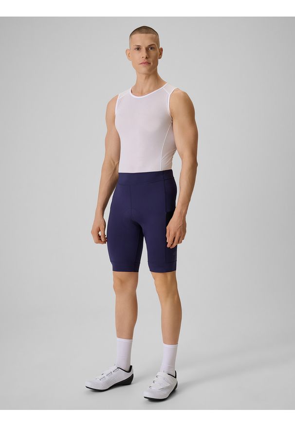 4f - 4F Potówka kolarska męska - biała L. Kolor: biały. Materiał: skóra, włókno. Długość: długie. Sport: kolarstwo