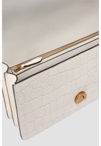 Pinko - PINKO Biała damska kopertówka Love One Mini DC Cocco Nabuccato. Kolor: biały. Materiał: z tłoczeniem. Styl: casual, elegancki #5