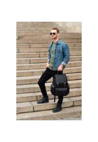 Plecak męski vintage PAOLO PERUZZI czarny T-37-BL. Kolor: czarny. Materiał: skóra. Styl: vintage #1