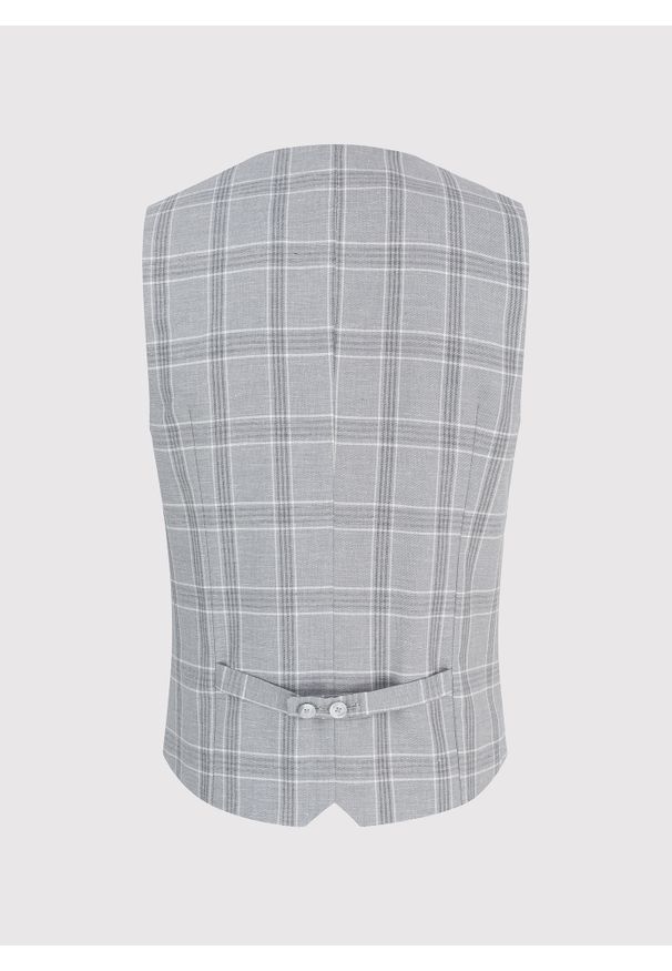 Pako Lorente - PAKO LORENTE – Szara kamizelka jednorzędowa w kratę. Kolor: szary