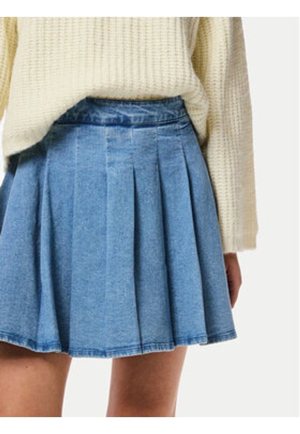 Pieces Spódnica jeansowa Silje 17156077 Niebieski Regular Fit. Kolor: niebieski. Materiał: bawełna