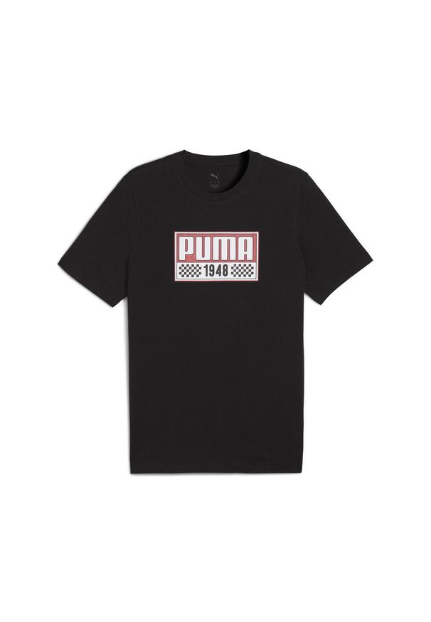 Puma - Męska koszulka Graphics Moto Sport PUMA Black. Kolor: czarny. Materiał: guma. Wzór: nadruk