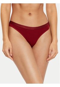 Calvin Klein Underwear Komplet 3 par stringów Thong 3pk 000QD5244E Kolorowy. Materiał: bawełna. Wzór: kolorowy