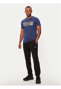 Versace Jeans Couture T-Shirt 77GAHT05 Granatowy Regular Fit. Kolor: niebieski. Materiał: bawełna #3