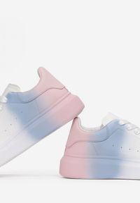 Born2be - Biało-Różowe Sneakersy Appadia. Okazja: na co dzień. Nosek buta: okrągły. Kolor: biały. Materiał: skóra ekologiczna, materiał. Szerokość cholewki: normalna