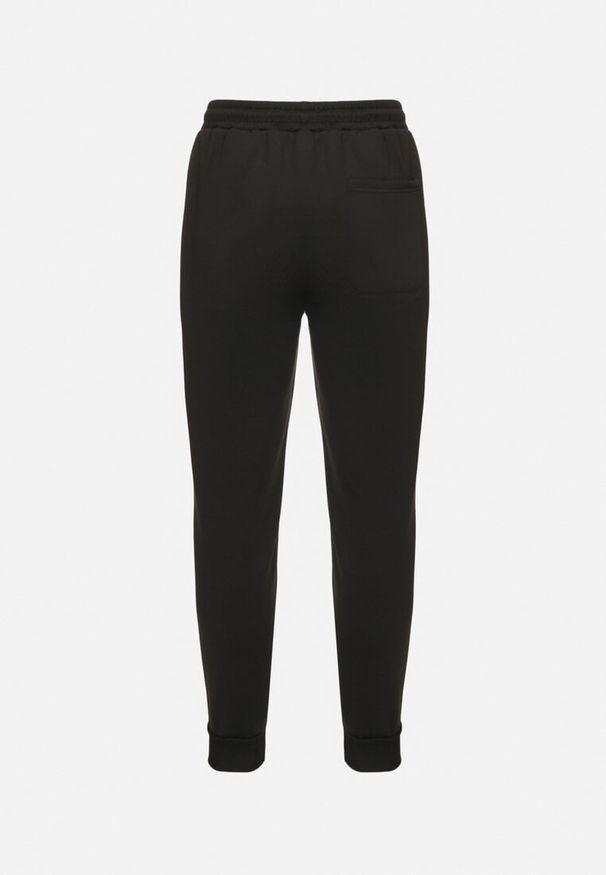 Born2be - Czarne Dresowe Spodnie z Ozdobnymi Wstawkami i Ściągaczami Riannia. Okazja: na co dzień. Kolor: czarny. Materiał: dresówka. Styl: sportowy, casual