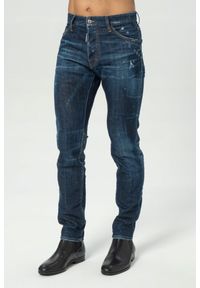 DSQUARED2 Granatowe jeansy cool guy jean. Kolor: wielokolorowy. Wzór: aplikacja #4