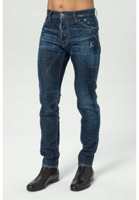 DSQUARED2 Granatowe jeansy cool guy jean. Kolor: wielokolorowy. Wzór: aplikacja