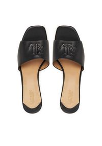 Lauren Ralph Lauren - LAUREN RALPH LAUREN Klapki Everley Block-Heel 802974364001 Czarny. Kolor: czarny. Materiał: skóra #4