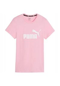 Puma - Damska Koszulka Z Logo Essential. Kolor: różowy