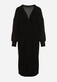 Born2be - Czarny Długi Kardigan o Luźnym Kroju Mostiura. Kolor: czarny. Długość: długie #5