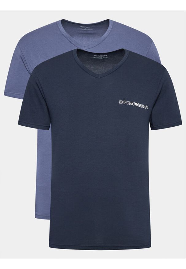 Emporio Armani Underwear Komplet 2 t-shirtów 111849 3R717 50936 Granatowy Regular Fit. Kolor: niebieski. Materiał: bawełna