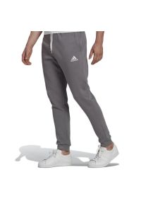 Adidas - Spodnie adidas Entrada 22 Sweat Pants H57531 - szare. Kolor: szary. Materiał: dresówka, bawełna, poliester, materiał