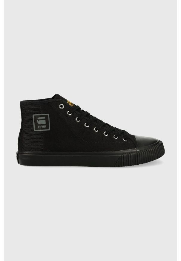 G-Star RAW - G-Star Raw trampki meefic bo męskie kolor czarny. Nosek buta: okrągły. Zapięcie: sznurówki. Kolor: czarny. Materiał: guma