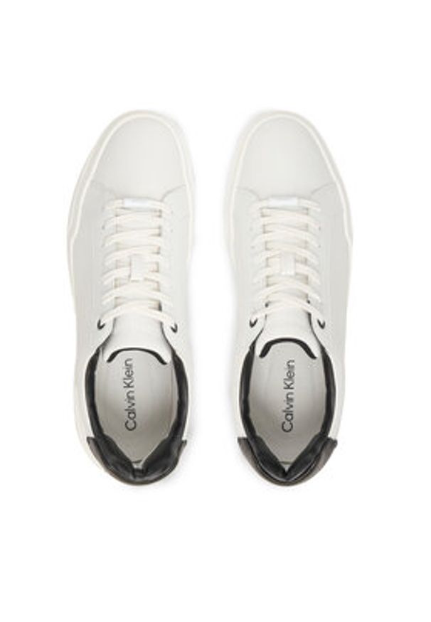 Calvin Klein Sneakersy Chunky Cupsole Laceup Clean Lth HM0HM02239 Biały. Kolor: biały. Materiał: skóra
