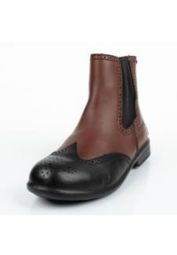 Buty robocze ochronne Lavoro 6036.42 brązowe czarne. Kolor: brązowy, wielokolorowy, czarny. Materiał: skóra. Szerokość cholewki: normalna