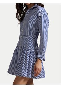 Polo Ralph Lauren Sukienka koszulowa 211972052001 Niebieski Regular Fit. Typ kołnierza: polo. Kolor: niebieski. Materiał: bawełna. Typ sukienki: koszulowe #2