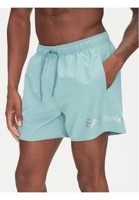 EA7 Emporio Armani Szorty kąpielowe 7M000519 AF13049 MB159 Turkusowy Regular Fit. Kolor: turkusowy. Materiał: syntetyk