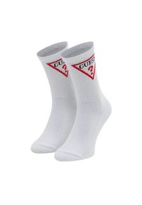 Guess - GUESS Białe męskie sportowe skarpetki. Kolor: biały. Materiał: dzianina