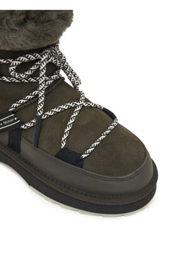 EMU Australia Śniegowce Blurred W12641 Khaki. Kolor: brązowy. Materiał: zamsz, skóra