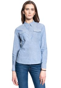 Lee - DAMSKA KOSZULA MATERIAŁOWA LEE SLIM WESTERN SHIRT SUMMER BLUE L45RHONJ. Materiał: materiał #3