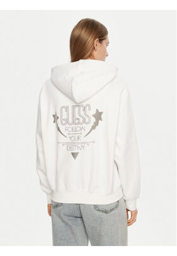 Guess Bluza W5RQ00 KBY51 Biały Regular Fit. Kolor: biały. Materiał: bawełna