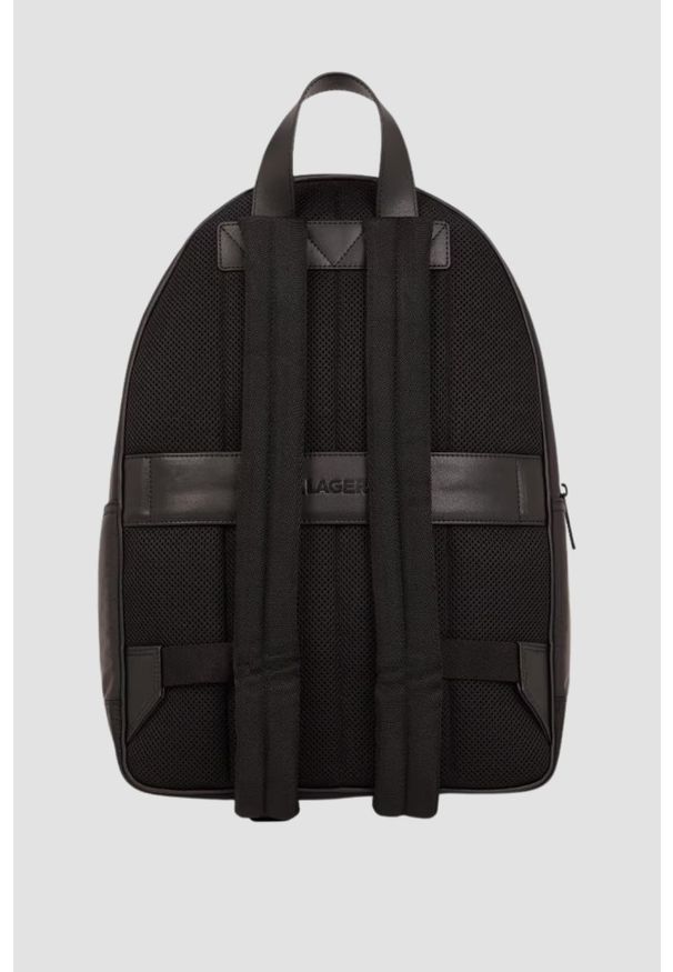 Karl Lagerfeld - KARL LAGERFELD Czarny plecak męski na laptopa z monogramem. Kolor: czarny. Styl: casual, elegancki