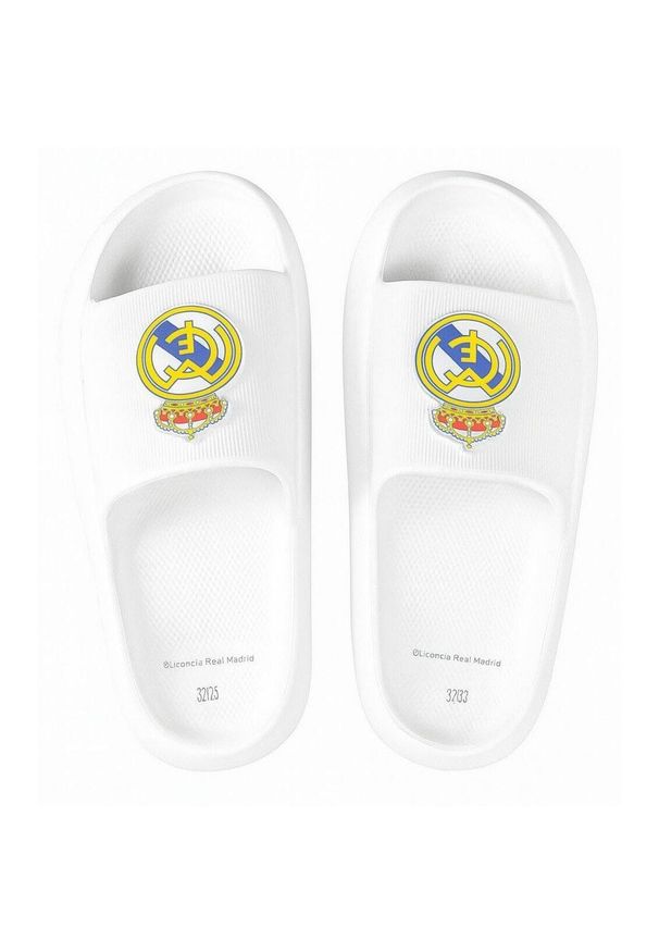 Real Madrid - Real Madryt klapki Beach Pool Flip Flops White Eva białe. Kolor: biały. Styl: sportowy