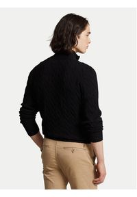 Polo Ralph Lauren Sweter 710876766005 Czarny Regular Fit. Typ kołnierza: polo. Kolor: czarny. Materiał: wełna #3
