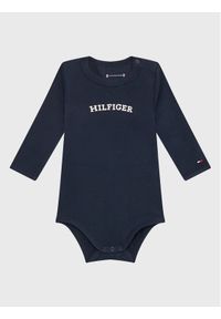 TOMMY HILFIGER - Tommy Hilfiger Body dziecięce Monotype KN0KN01675 Granatowy Regular Fit. Kolor: niebieski. Materiał: bawełna #1