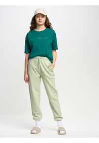 Big-Star - Spodnie dresowe damskie zielone Foxie 301. Kolor: zielony. Materiał: dresówka. Wzór: haft, aplikacja #4