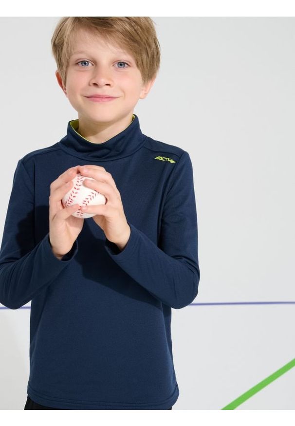 Sinsay - Bluza ze stójką Active - granatowy. Typ kołnierza: kołnierzyk stójkowy. Kolor: niebieski