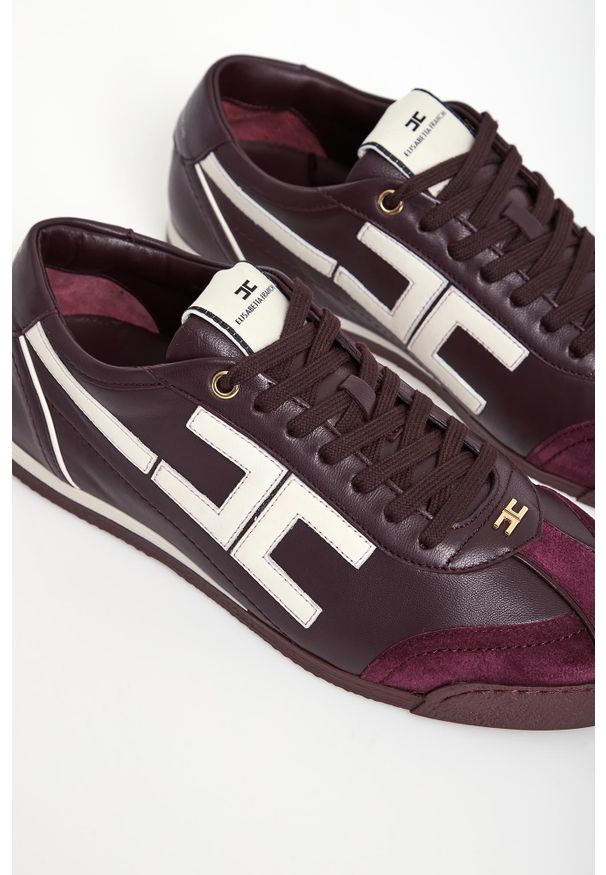 Elisabetta Franchi - Sneakersy damskie skórzane ELISABETTA FRANCHI. Materiał: skóra