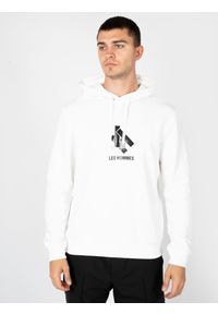 Les Hommes Bluza "Hoodie LH" | LBH1006700P | Mężczyzna | Biały. Kolor: biały. Materiał: bawełna. Długość: długie. Wzór: nadruk