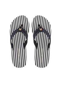 TOMMY HILFIGER - Tommy Hilfiger Japonki Th Stripes Wedge Beach Sandal FW0FW08521 Niebieski. Kolor: niebieski. Materiał: materiał #1