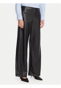 Marella Spodnie z imitacji skóry Anello 2525786062 Czarny Wide Leg. Kolor: czarny. Materiał: skóra