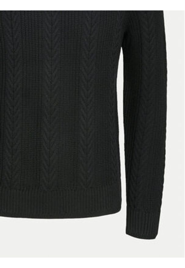 Jack & Jones - Jack&Jones Sweter 12261436 Czarny Regular Fit. Kolor: czarny. Materiał: syntetyk