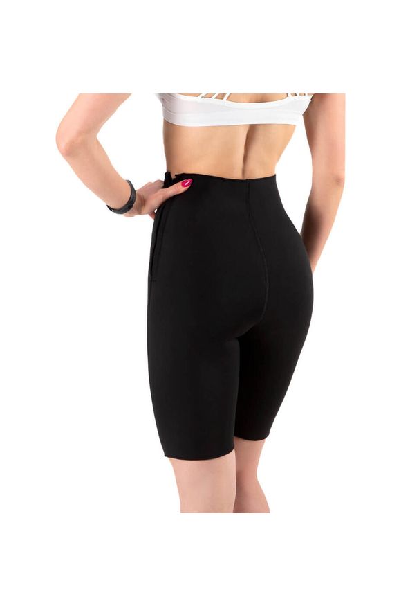 Krótkie spodenki odchudzające dla kobiet HMS SND1400. Kolor: wielokolorowy, czerwony, biały, czarny. Materiał: neopren. Długość: krótkie. Sport: fitness