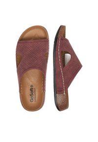 Go Soft Klapki CEO-W25701 Bordowy. Kolor: czerwony. Materiał: materiał #6