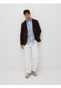 Reserved - Koszula regular z bawełny egipskiej - granatowy. Kolor: niebieski. Materiał: bawełna #1