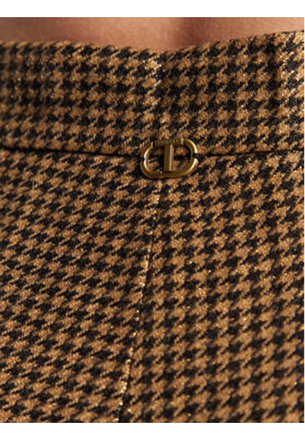 TwinSet - TWINSET Spodnie materiałowe 222TT231A Złoty Flare Fit. Kolor: złoty. Materiał: wełna